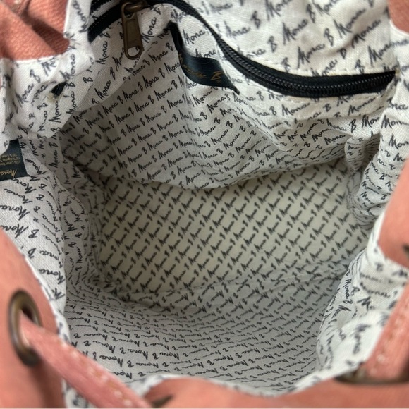 Mona B Dreamweaver Backpack Upcycled Canvas Rucksack Turquoise Jeweled New - Picture 8 of 12